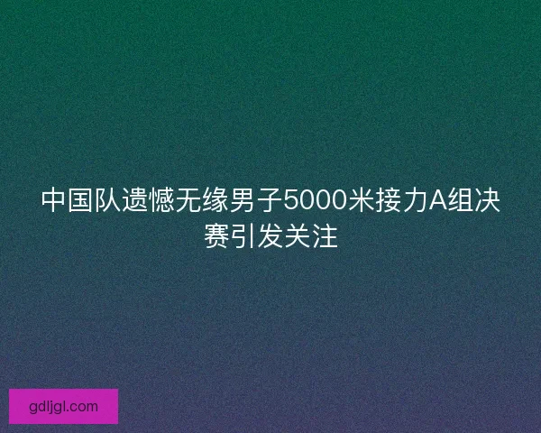 中国队遗憾无缘男子5000米接力A组决赛引发关注